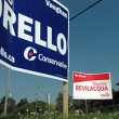 Sparks fly over sign destruction